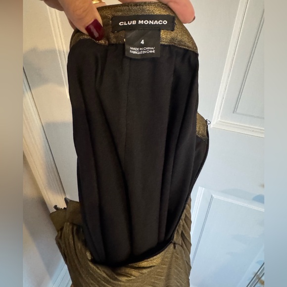 Club Monaco pleated midi skirt bronze (metallic ) size 4 - Picture 3 of 4